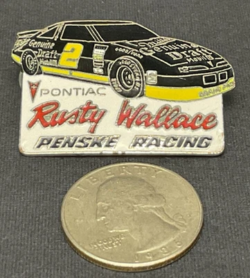 Rusty Wallace #2 Miller Genuine Draft Nascar Hat/Lapel Pin I1 - Image 1 of 4