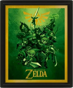 The Legend of Zelda 10 x 8'' 3D Framed Poster Framed New - Picture 1 of 5