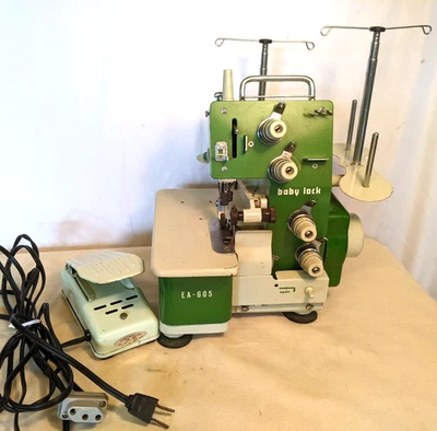 Green Baby Lock EA-605 Serger Sewing Machine with Foot Pedal runs smoothly - Image 1 of 4