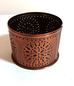 Vintage Irvin’s Kerzenhalter aus Kupfer gelocht/durchbohrt Landhausstil, Zylinderform - Bild 1 von 5