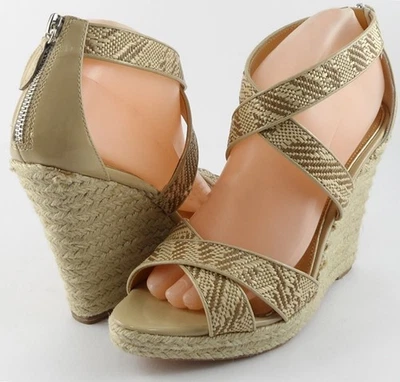 $245 MARK & JAMES BADGLEY MISCHKA REZA II Cuñas con tiras de diseñador natural 8,5 Foto 1 de 4