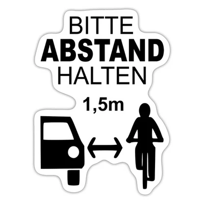 SPREADSHIRT Bitte Abstand Halten 1,5 m Straßenverkehr Überholen Aufkleber Sticker