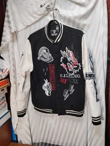 Rebel Minds Men's Graffiti Black Vegan Leather NIGHTMARE DRAGON Jacket Size Xl - Picture 1 of 4