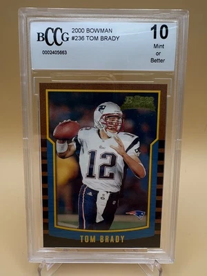 Tom Brady 2000 Bowman Rookie BCCG 10 Patriots - Image 1 of 2