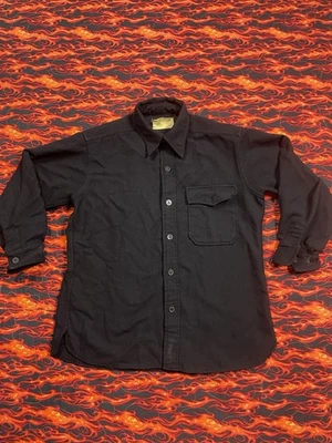 Vtg 50s U.S. Navy Shirt Men's Size 15 1/2 Medium Wool~Naval Clothing Factory~ - Image 1 of 4