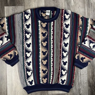 Suéter Tejido con Cable Estilo Coogi De Colección Disney Mickey Mouse Talla Para Hombres Lg Colorido Foto 1 de 4