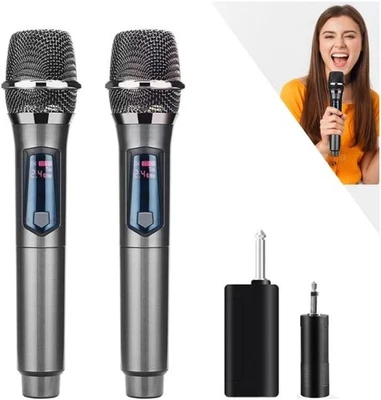 2.4G Wireless Dual Microphone for Karaoke, Wireless Dynamic PROFESIONAL VOCAL - Image 1 of 4