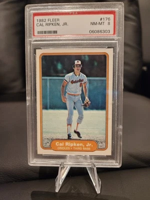 1982 Fleer #176 Cal Ripken Jr. (RC) PSA 8 Near Mint-Mint! - Image 1 of 2
