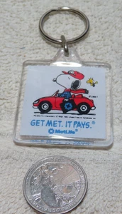 METLIFE Get Met. Paga. Llavero Snoopy Woodstock Publicidad Vintage Llavero - Imagen 1 de 2