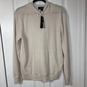 Neu mit Etikett Banana Republic Herren CIPRESSO 100 % Kaschmir Hoodie ecru Pullover M Taschen - Bild 1 von 13