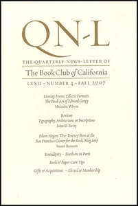 The Book Club of California: (LXXII, Number 4, Fall 2007) - Picture 1 of 2