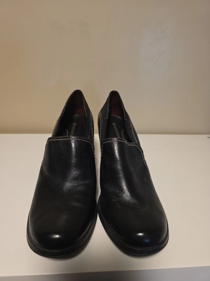 Mocasines de tacón grueso de cuero negro Naturalizer para mujer talla 11 M Foto 1 de 4