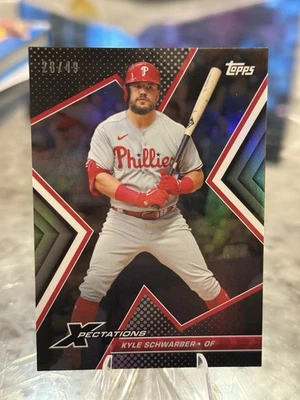 2023 Topps Xpectations KYLE SCHWARBER Purple Crackle Foil /49 PHILLIES #53 - Image 1 of 2