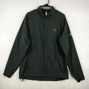 Adidas Jacket Mens Size XL Olive Gray Full Zip Mock Neck Pockets Athleisure - Picture 1 of 13