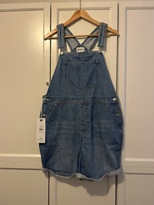 Riders By Lee Ladies Size 16 Short Blue Denim Overalls NWT - Picture 1 of 2