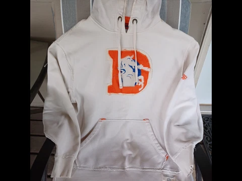 Reebok Gridiron NFL Classic Denver Broncos hoodie sz L old school logo Cover
