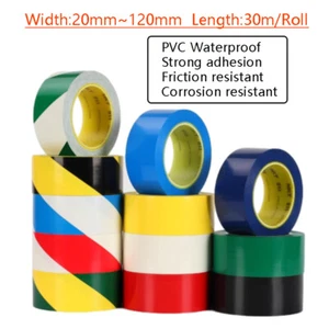 Sticky Warning Barrier Tape PVC Safety Warning Sign Sticker 20mm ~ 120mm Width - Picture 1 of 20