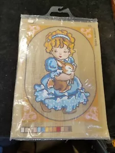 Kit de Colección Mago Arreda Punto de Cruz Niña con Conejo T6 Italia 11.75"" X 16.5"" Nuevo - Imagen 1 de 2
