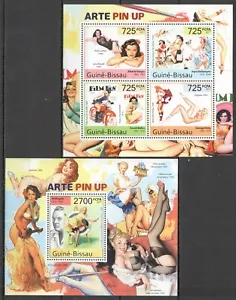 BC633 2011 GUINEA-BISSAU ARTE ERÓTICO PINTURAS PIN UP 1 KB+1 BL sin montar o nunca montada - Imagen 1 de 1