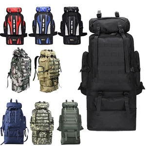 100L Tactical Military Backpack Waterproof Rucksack Travel Camping Hiking Bag - Picture 1 of 43