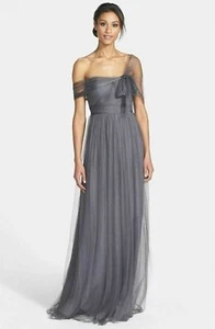 JENNY YOO Annabelle Convertible Tulle Column Dress Sz 6 Shadow grey - Picture 1 of 1