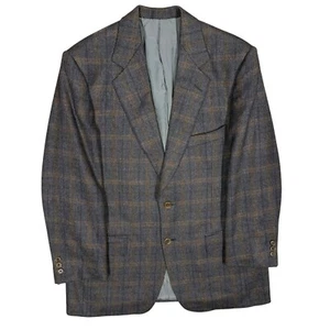 Samuelsohn Wool Cashmere Blazer Sport Coat Herringbone Italy Fabric Plaid 41R - Picture 1 of 11