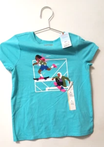 New Cat & Jack Turquoise Girls Sports graphic T-Shirt Girls Size Small 6/7 - Picture 1 of 4