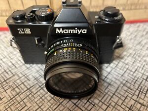 Mamiya ZE 35mm SLR Film Camera with Mamiya-Sekor E 50mm Lens (Untested)