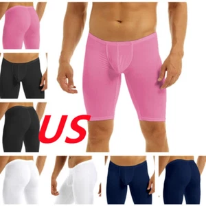 Mens Breathable Half Leg Sports Trunks Tight Pants Workout Sports Trunks - Picture 1 of 60