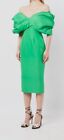 $1295 Rachel Gilbert Women's Green Silk Xavier Off-The-Shoulder Gown Sz AU0/US2