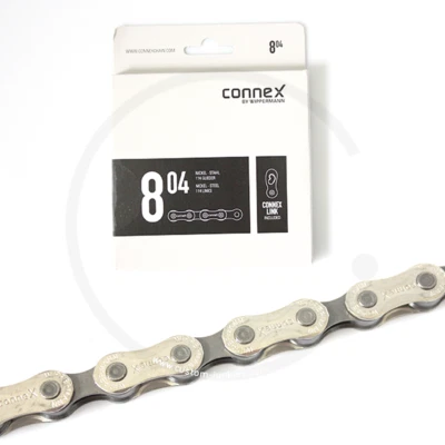 Connex 804 Bicycle Chain | 6 7 8 speed | 1/2 x 3/32" | nickel-plated outer links - Image 1 of 2