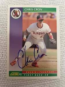 CHRIS CRON 1992 SCORE AUTOGRAPHED SIGNED AUTO BASEBALL CARD ANGELS 847 - Picture 1 of 1