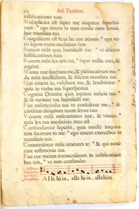 Stampa antica ANTIFONARIO SALTERIO MUSICA CANTO GREGORIANO F.92 1663 Old print - Imagen 1 de 1