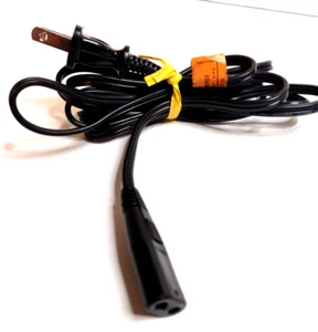 Cavo Alimentazione Nero Fine Due Fori 15mm Larghezza 3mm Tra Fori Centrali 125V7A - Foto 1 di 6