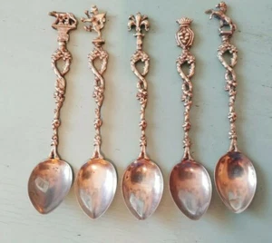 Lot of 5 Collectible Ornate Spoons - Picture 1 of 6
