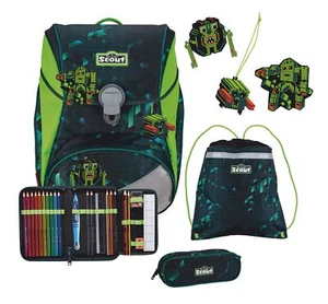 Scout Alpha Set 4-teilig Schulranzen Cube dunkelgrün - Bild 1 von 10