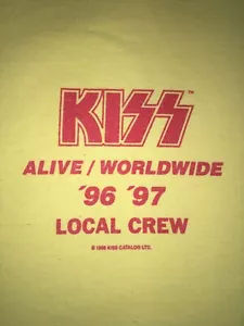 Kiss-Alive/Worldwide '96-'97 kurzarmiges T-Shirt Local Crew Vintage - Bild 1 von 7