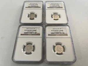2009,2010,2011,2012-S CLAD ROOSEVELT DIME NGC PF70 U.C. BROWN LABEL "TOP POP" - Picture 1 of 4