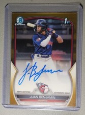 2023 Bowman Chrome Juan Benjamin 1st Prospect Auto Gold Refractor #/50 Guardians
