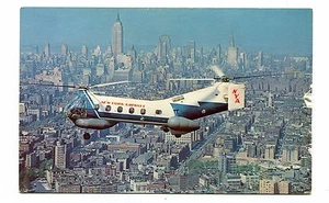 Vintage Postcard NEW YORK AIRWAYS Helicopter VERTOL 44B NY & Newark airports - Picture 1 of 2