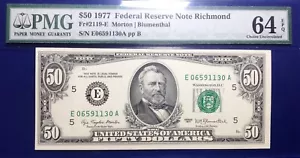 1977 $50 Federal Reserve Note Fr-2119-E Richmond PMG64 Choice EPQ - Picture 1 of 4