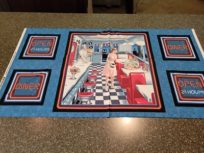 Today's Special 23x42 Panel LGD Studio VIP Scenic Vintage Diner Waitress Blocks - Image 1 of 4