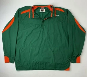 University of Miami Nike NCAA Windbreaker Jacket Men XL Green 1/4 Zip - Picture 1 of 6