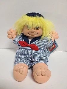 Vintage Russ TROLL DOLL - Yellow Hair In Sailor Suit Stuffed Plush 12” - Picture 1 of 5