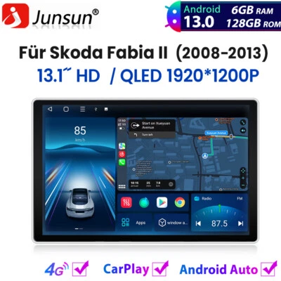 13.1" 6+128GB Carplay Autoradio Android 13 GPS NAVI Für Skoda Fabia II 2008-2013 - Bild 1 von 4