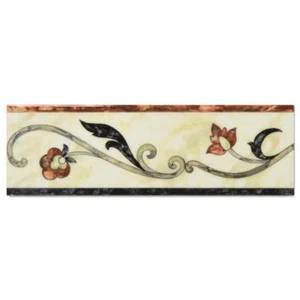 Bordüre Villeroy & Boch 1736 TL26 Palazzo Vecchio rot creme schwarz 10 x 32 cm - Bild 1 von 7
