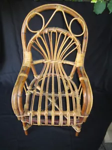 Antique Small Armchair IN Rattan Of Very Bonne Quality 1950 - Picture 1 of 12