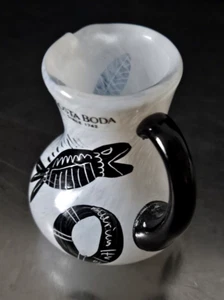 Rare 2.4" signed Ulrica Hydman Kosta Boda Caramba Glass mini White Pitcher 89033 - Picture 1 of 10