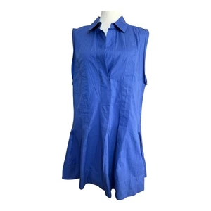 Neu mit Etikett Free People blaue ärmellose Tunika mit Knopfleiste - Größe Small - Bild 1 von 8