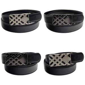 Mens Ratchet Leather Belt Designer Automatic Buckle 35mm Wide Q23 - Picture 1 of 22
